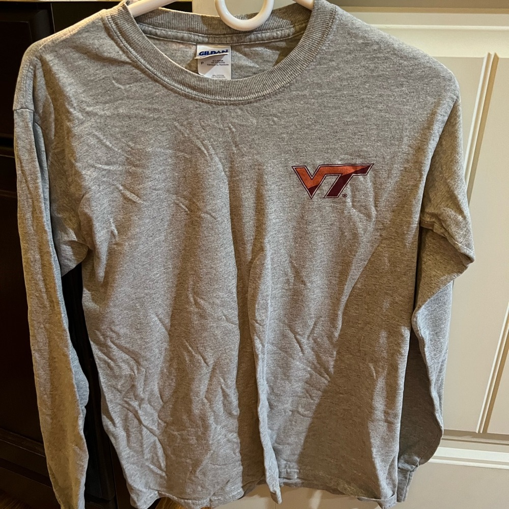 Grey, Cotton, Virginia Tech Long Sleeve